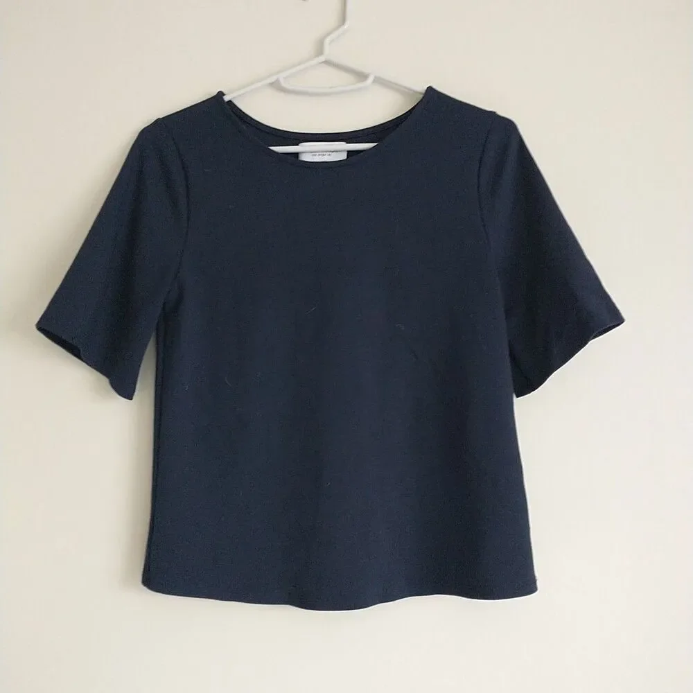 Ripley Rader T-shirt Top Womens 2 Navy Blue Short Sleeve Cotton Capsule*READ - Picture 1 of 9